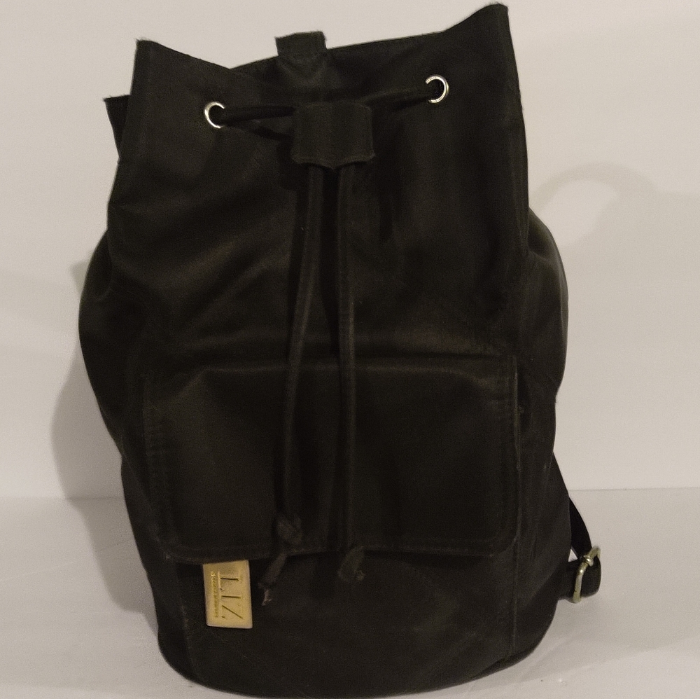 Black Ladies Backpack by Liz Claiborne. Quilted Look.
